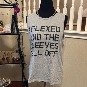 Crazy Dog T-Shirts Light Gray Sleeveless Tee